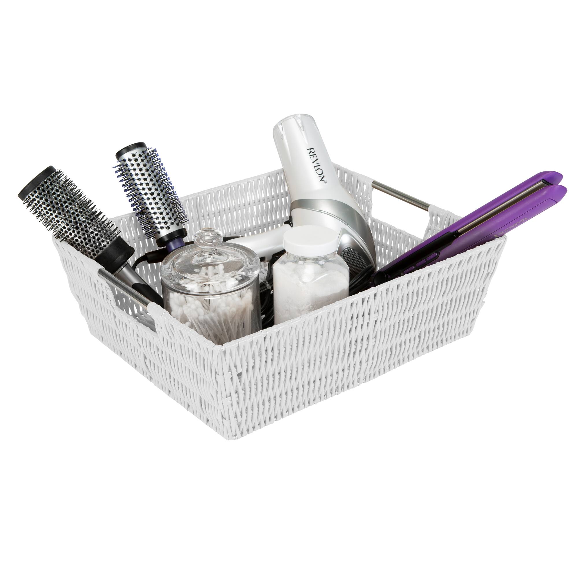 Simplify Shelf Storage Rattan Tote Basket